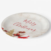 Met kerstmis behandelde items op een Rustige Woode Papieren Bordje (Gekanteld)