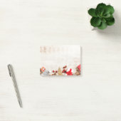 Met kerstmis behandelde items op een Rustige Woode Post-it® Notes (Kantoor)