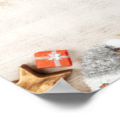 Met kerstmis behandelde items op een Rustige Woode Poster (Hoek)