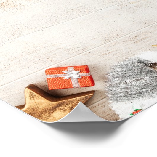 Met kerstmis behandelde items op een Rustige Woode Poster (Hoek)