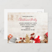 Met kerstmis behandelde items op een Rustige Woode Uitnodiging Briefkaart (Voorkant / Achterkant)