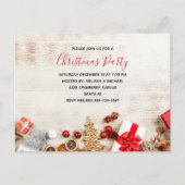 Met kerstmis behandelde items op een Rustige Woode Uitnodiging Briefkaart (Voorkant)