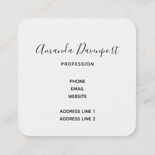 Met kerstmis behandelde items op een Rustige Woode Vierkante Visitekaartje (Achterkant)