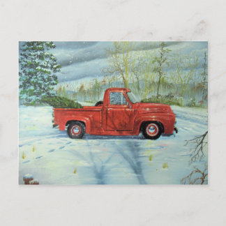 Met kerstmis de boom opknappen feestdagenkaart