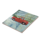 Met kerstmis de boom opknappen tegeltje (Zijkant)