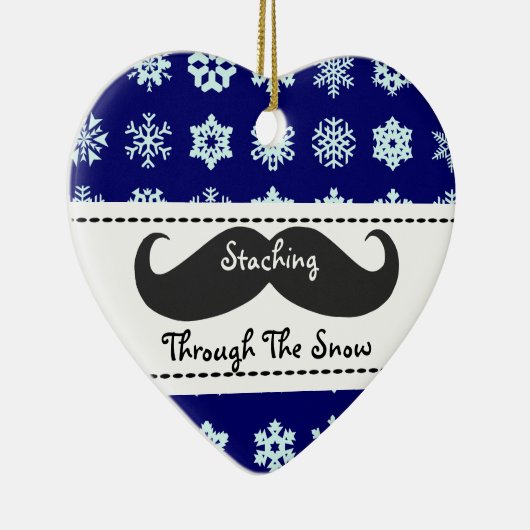 Met Kerstmis door de sneeuw Keramisch Ornament (Rechts)