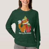 Met kerstmis Fox en boom kunt u een bericht toevoe T-shirt (Voorkant)