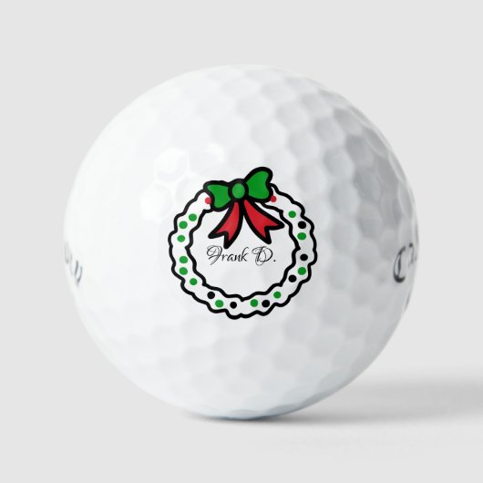 Met Kerstmis gepersonaliseerde Callaway Golf Super Golfballen (Voorkant)