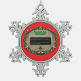 Met Kerstmis kan iedereen je horen juichen! Tin Sneeuwvlok Ornament