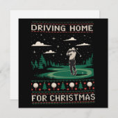 Met Kerstmis naar huis rijden Golf Grappige lelijk Feestdagenkaart (Voorkant / Achterkant)