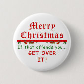 Met Kerstmis Ronde Button 5,7 Cm (Voorkant)