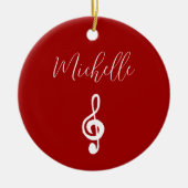 Met Kerstmis verf Musical Red Keramisch Ornament (Voorkant)