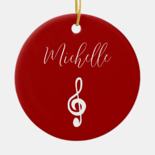Met Kerstmis verf Musical Red Keramisch Ornament