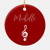 Met Kerstmis verf Musical Red Keramisch Ornament (Achterkant)
