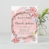 Met kerstschildering in Poinsettia Brunch & Bubble Kaart (Staand voorkant)