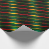 Met kerststrips gevierd Wavy Pattern Gold, Red & G Cadeaupapier (Hoek)