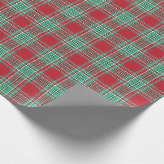 Met kersttang bekleed papier rood en mint groen (Hoek)