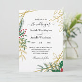 Met kersttrouwuitnodigingen kaart (Staand voorkant)