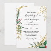 Met kersttrouwuitnodigingen kaart (Voorkant / Achterkant)