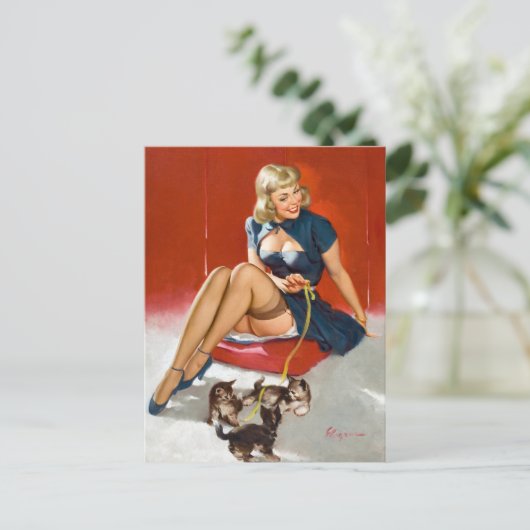 Met Kittens omhoog Briefkaart (Staand voorkant)