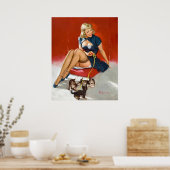 Met Kittens omhoog Poster (Keuken)