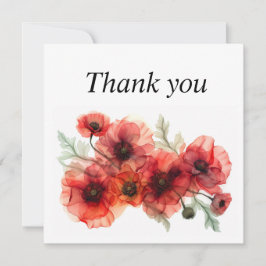 Met klaprozen Scarlet Petal Serenade Bedankkaart