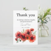 Met klaprozen Scarlet Petal Serenade Bedankkaart (Staand voorkant)