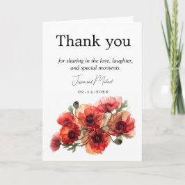 Met klaprozen Scarlet Petal Serenade Bedankkaart