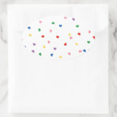 met kleine hartjes ovale sticker (Tas)