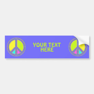 Met kleuren gevulde PEACE-teken 1 Bumpersticker