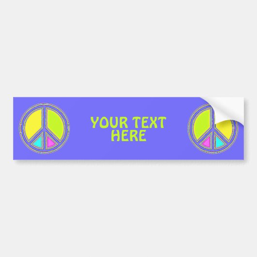 Met kleuren gevulde PEACE-teken 1 Bumpersticker (Voorkant)