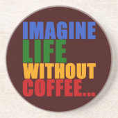 met koffie aangeduide kleurentypografie zandsteen onderzetter (Voorkant)