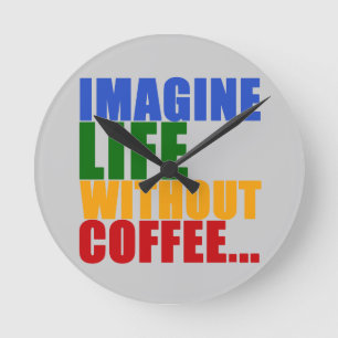 met koffie behandelde kleurentypografie ronde klok