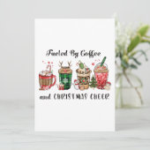 Met koffie en kerstmis bedankkaart (Staand voorkant)