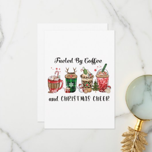 Met koffie en kerstmis bedankkaart (Voorkant / Achterkant in situ)