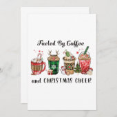 Met koffie en kerstmis bedankkaart (Voorkant / Achterkant)