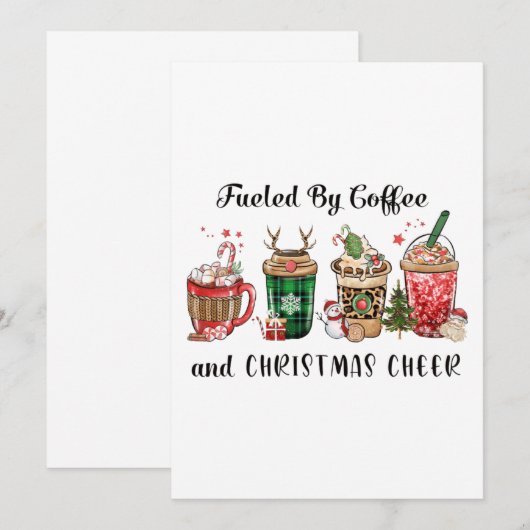 Met koffie en kerstmis bedankkaart (Voorkant / Achterkant)