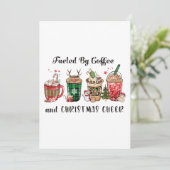 Met koffie en kerstmis kaart (Staand voorkant)