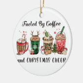 Met koffie en kerstmis keramisch ornament (Links)
