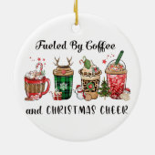 Met koffie en kerstmis keramisch ornament (Achterkant)