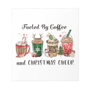 Met koffie en kerstmis notitieblok