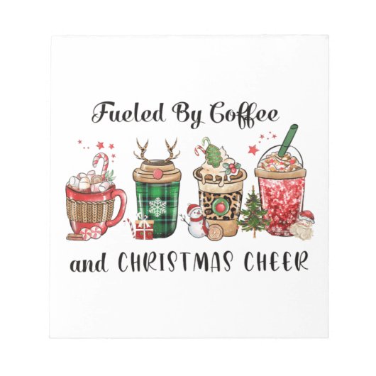 Met koffie en kerstmis notitieblok (Voorkant)