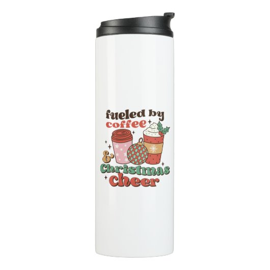 Met koffie en kerstmis thermosbeker (Gedraaid links)