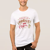 Met koffie en kerstmis Tri-Blend shirt (Voorkant)