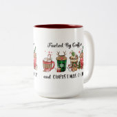 Met koffie en kerstmis tweekleurige koffiemok (Voorkant rechts)