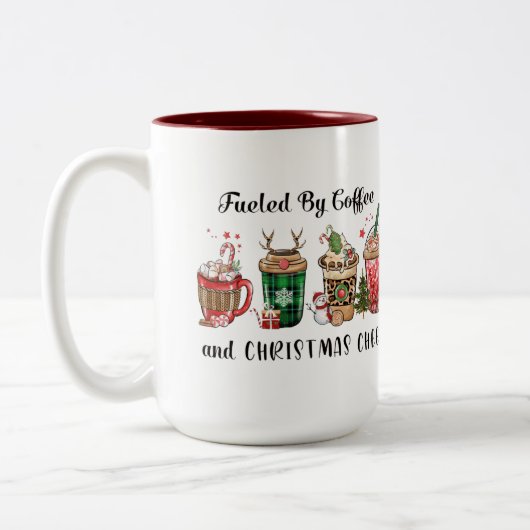 Met koffie en kerstmis tweekleurige koffiemok (Links)
