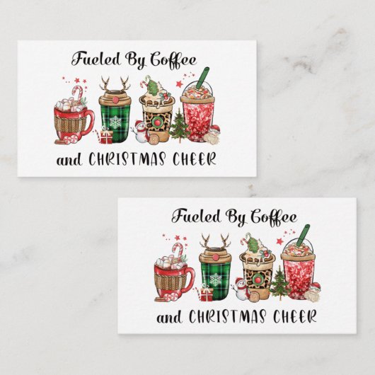 Met koffie en kerstmis visitekaartje (Voorkant / Achterkant)