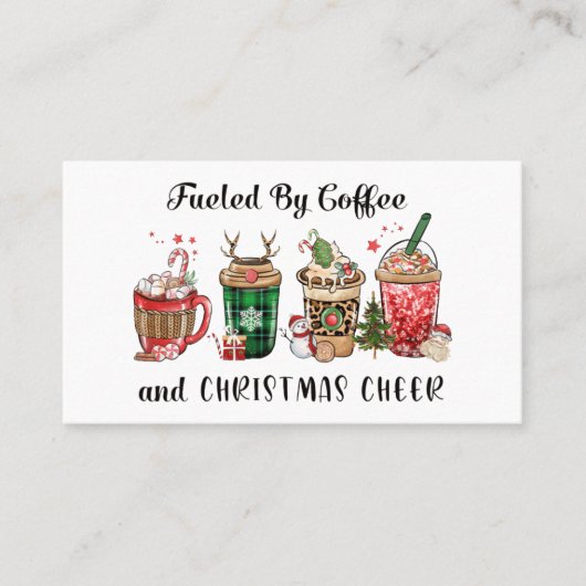 Met koffie en kerstmis visitekaartje (Voorkant)
