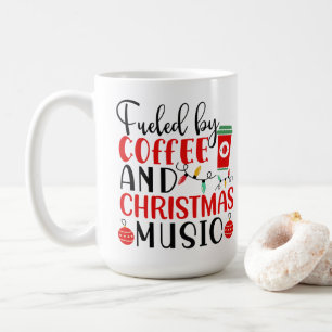 Met koffie- en kerstmuziek koffiemok