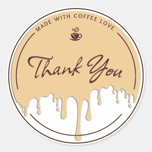 Met Koffieliefde Gemaakt Bedankt Sticker (Voorkant)